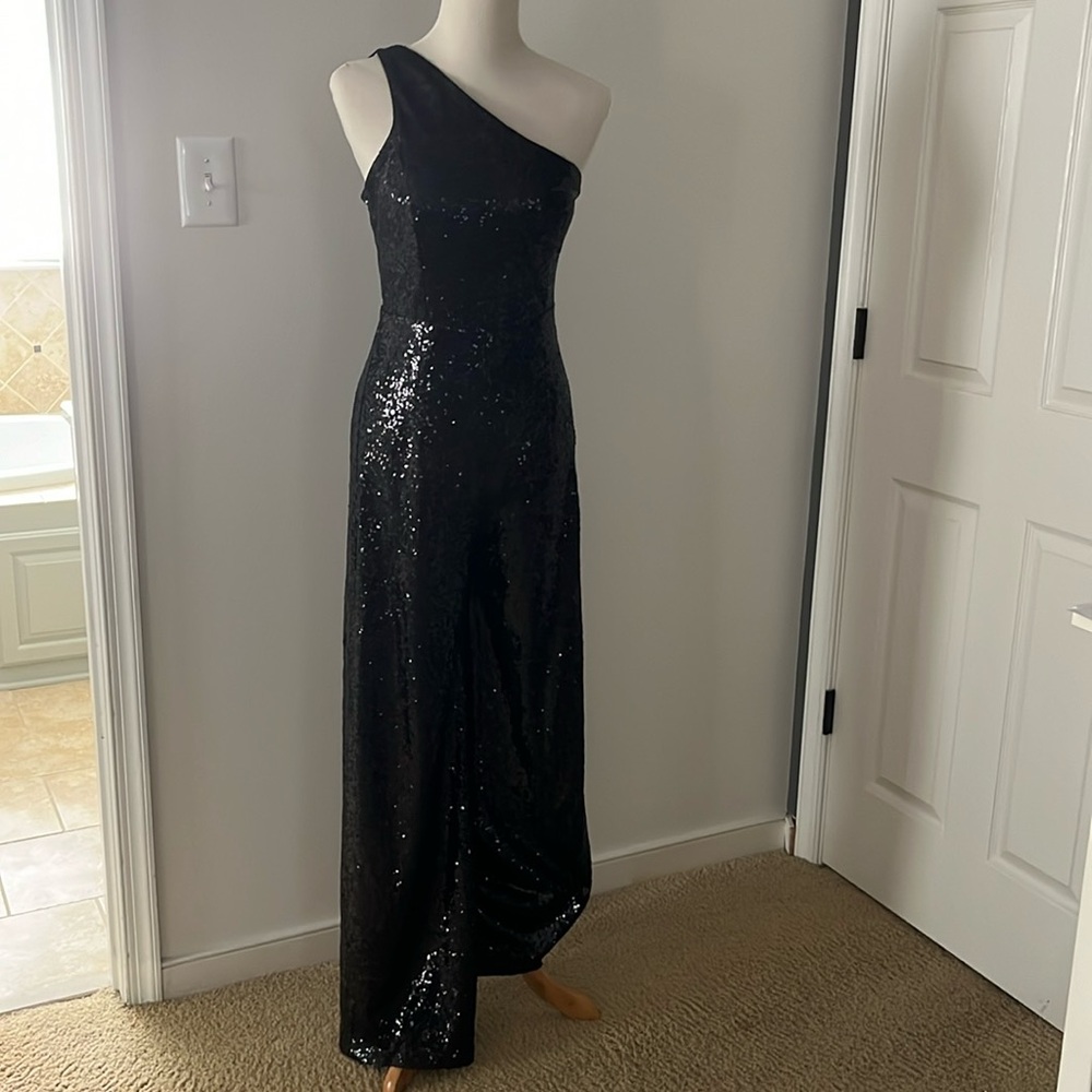 Lulus sequin black jumpsuit